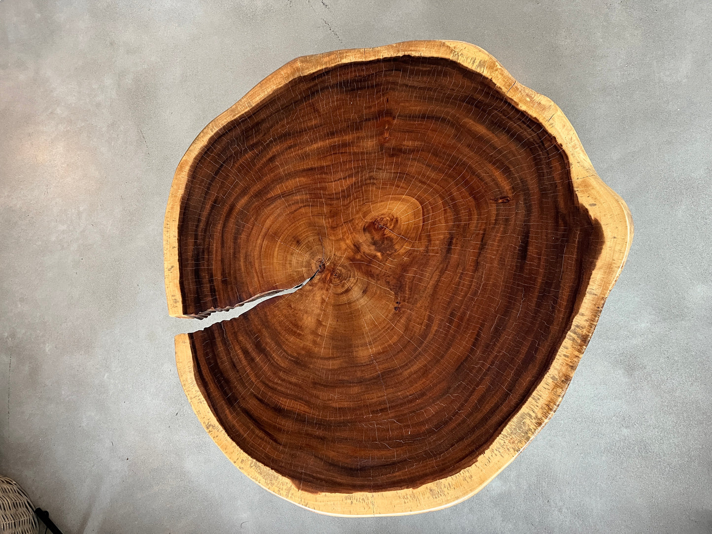 Coffee Table | Unique Live Edge with Black Legs