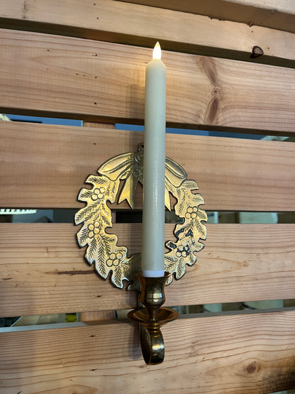 Vintage Brass Wreath Candle Holder