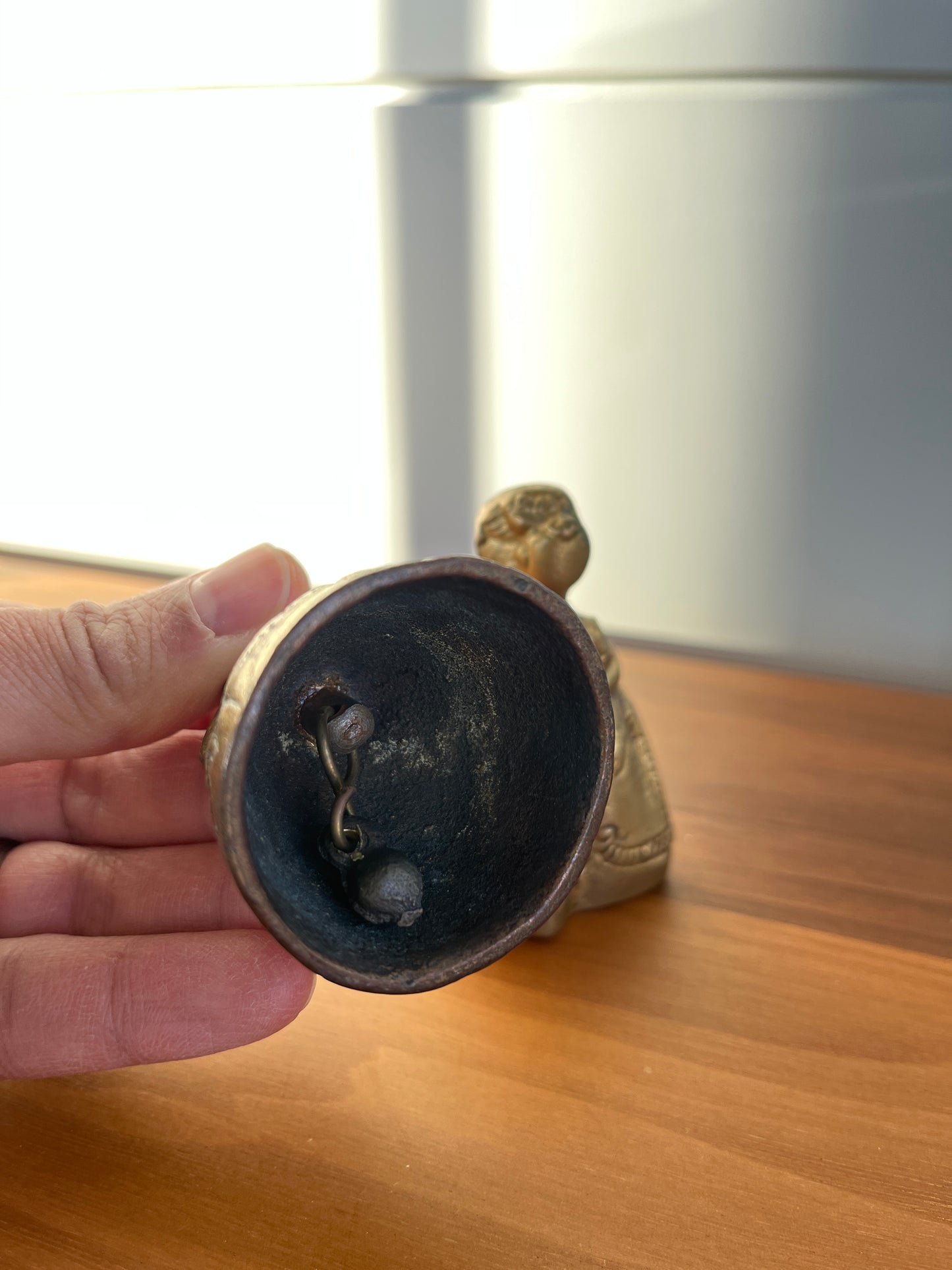 Vintage Brass Bell | Victorian Lady with Purse