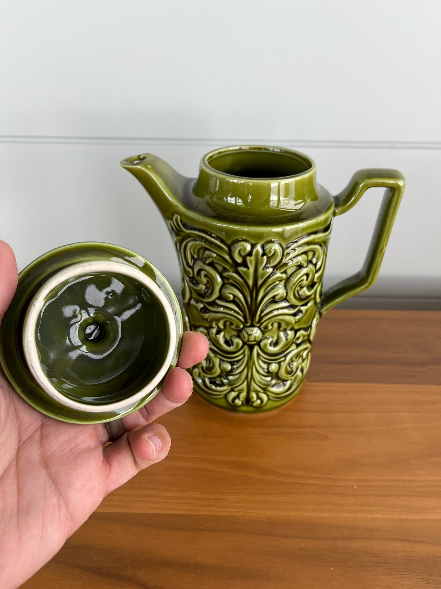 Vintage Green Ceramic Teapot