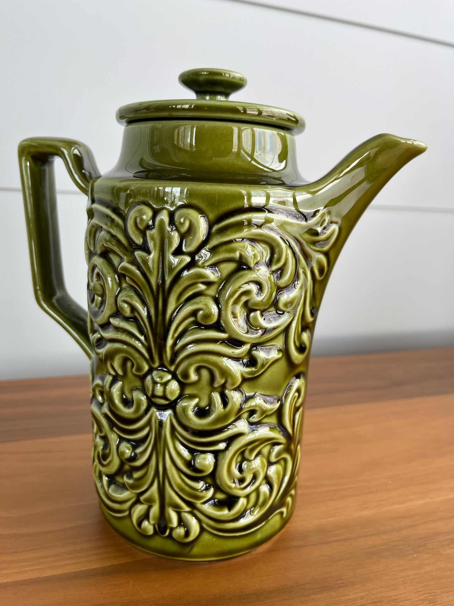 Vintage Green Ceramic Teapot