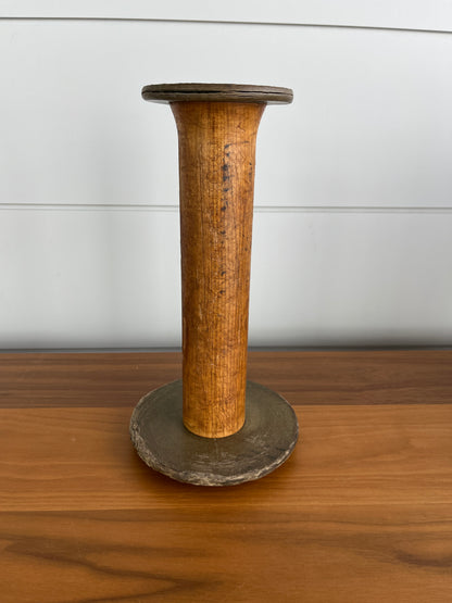 Large Vintage Wooden Spool | 10" Industrial Bobbin