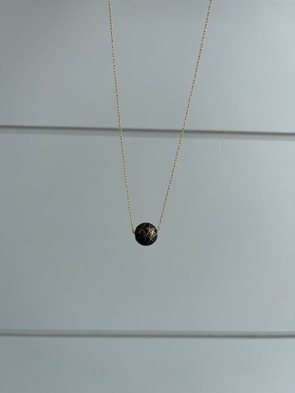 Kintsugi-inspired "I am whole" necklace | Black sphere