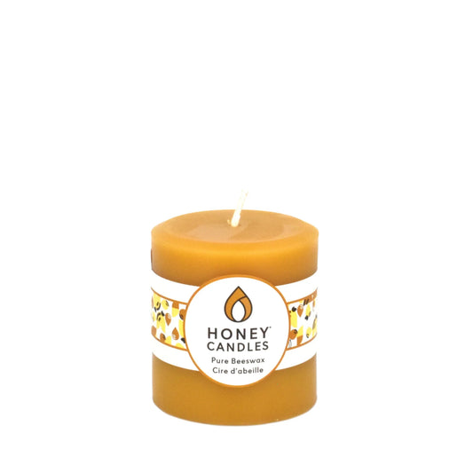 Natural Beeswax Candle | 3" Round Pillar