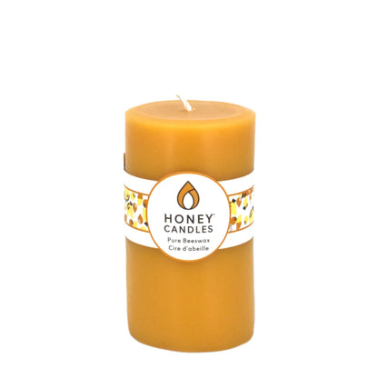 Natural Beeswax Candle | 5" Round Pillar