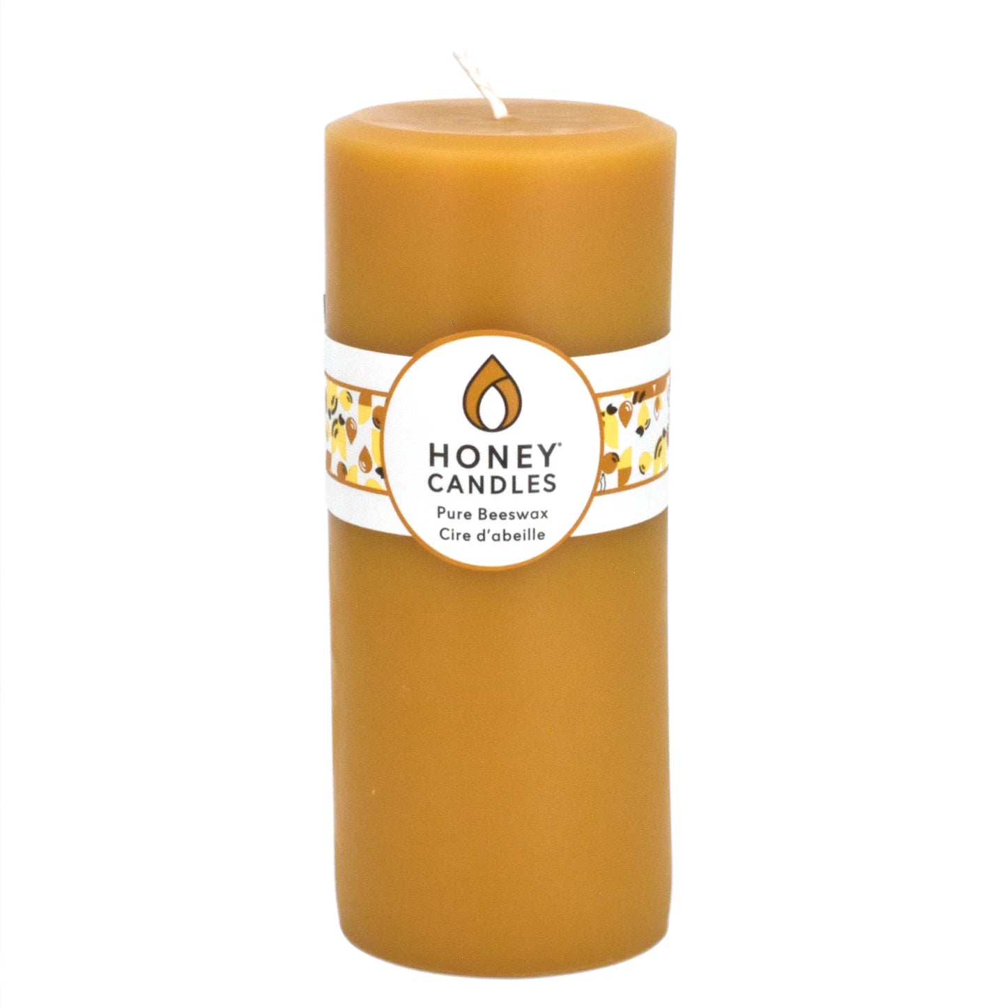 Natural Beeswax Candle | 7" Round Pillar