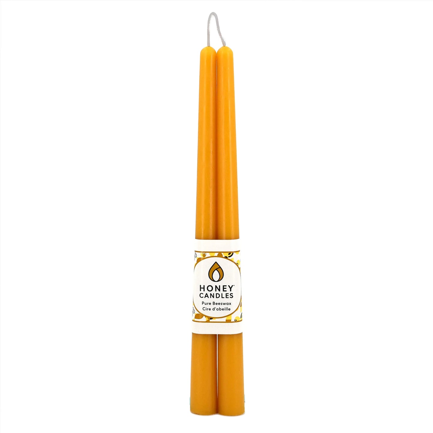 Pair of 12" Natural Beeswax Taper Candles