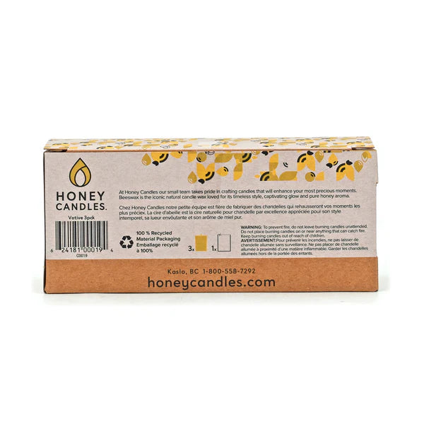 Pack of Beeswax Votive Candles | Natural