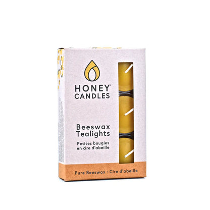 Pack of 6 Beeswax Tea Light Candles | Natural