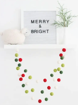 Guirlande de boules de feutre | Merry &amp; Bright