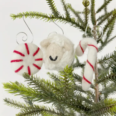 Handmade Wool Ornament Set | Fleece Navidad