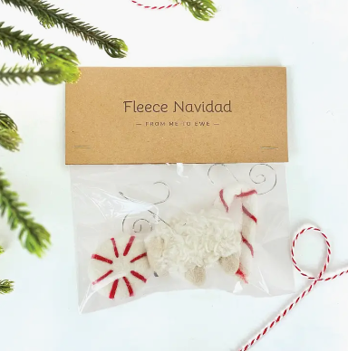 Handmade Wool Ornament Set | Fleece Navidad