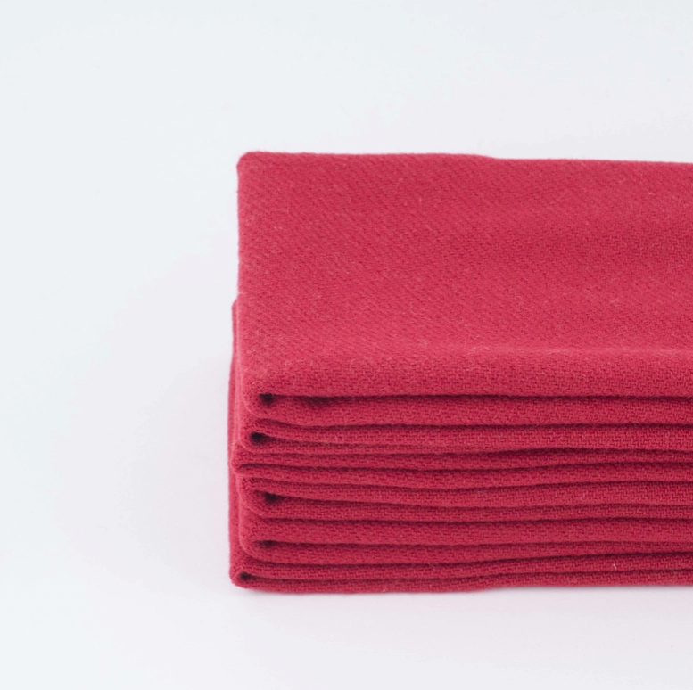 Organic Brushed Cotton Non-Paper Towels | Raspberry | Set of 6