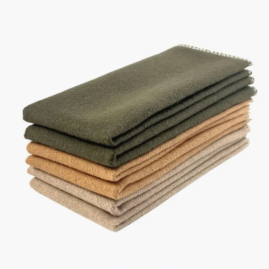 Organic Brushed Cotton Non-Paper Towels | Olive | Set of 6
