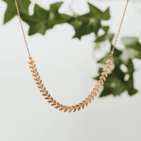 Chevron Brass Necklace