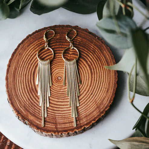 Brass Fringe Earrings