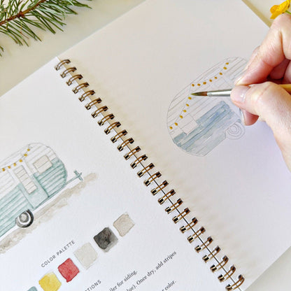 Camping Watercolour Paint Workbook by Emily Lex