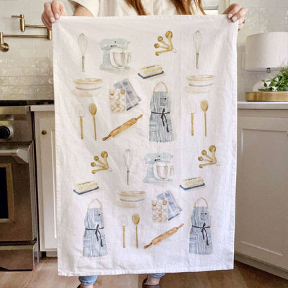 Baking | Watercolour Print Tea Towel