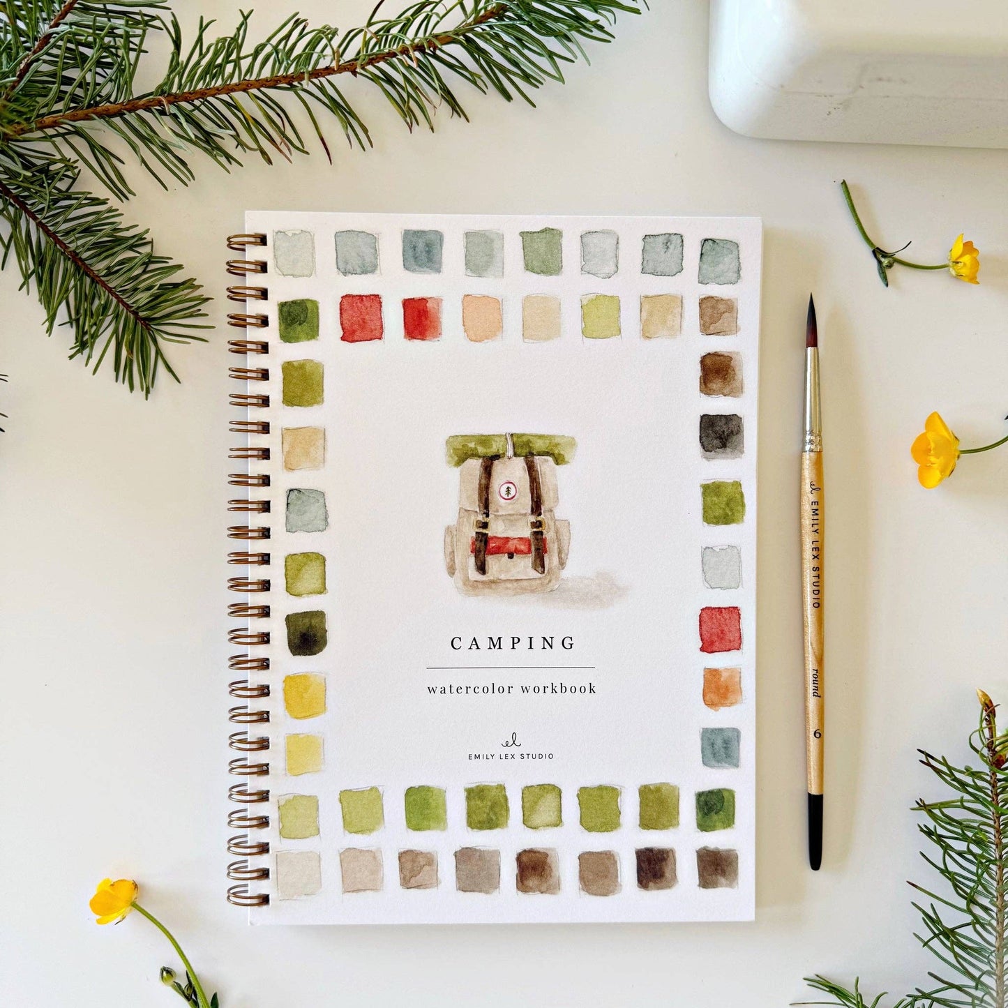 Camping Watercolour Paint Workbook by Emily Lex