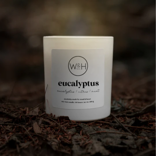 Bougie à l'eucalyptus frais | Wood and Heart Design Co.