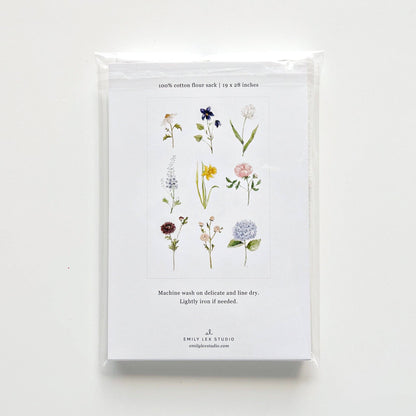 Garden Flowers | Watercolour Print Tea Towel