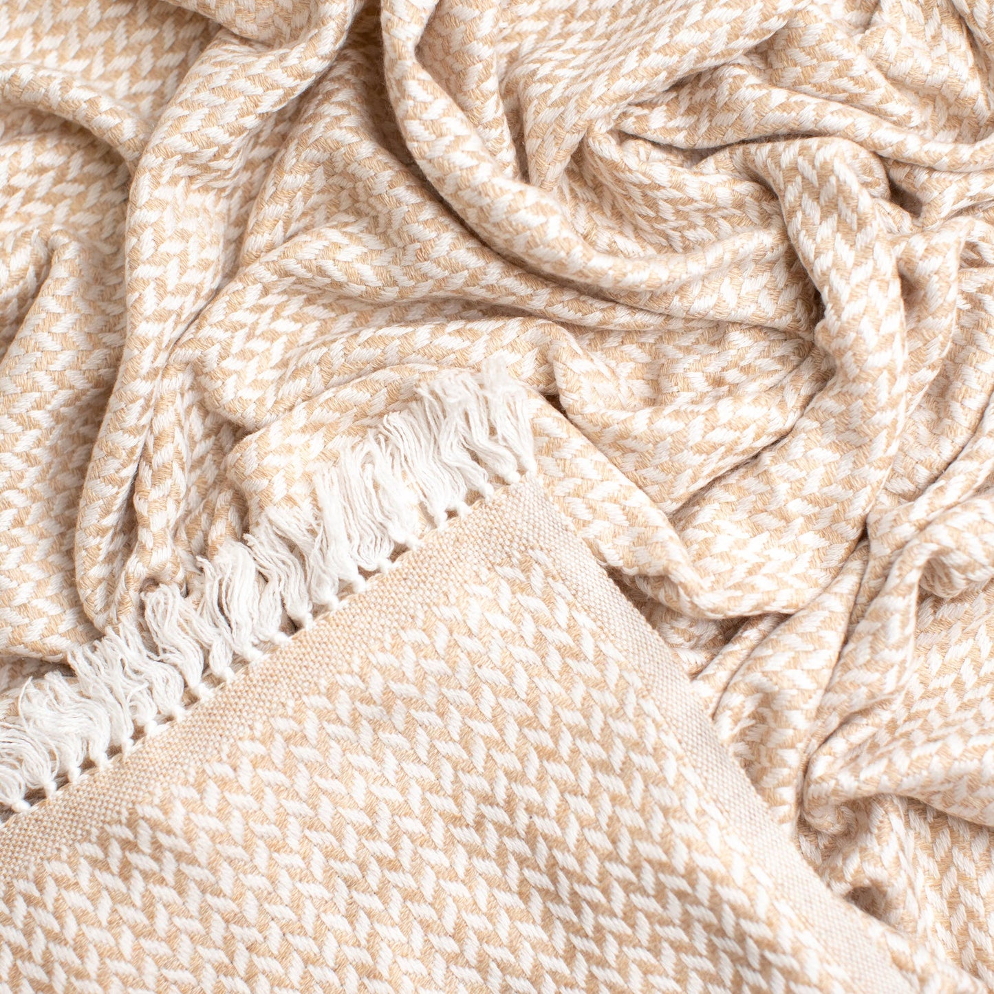 Luxury Cashmere Throw Blanket | Cream