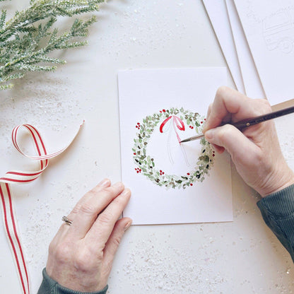 Carte de vœux à peindre sur le thème de Noël