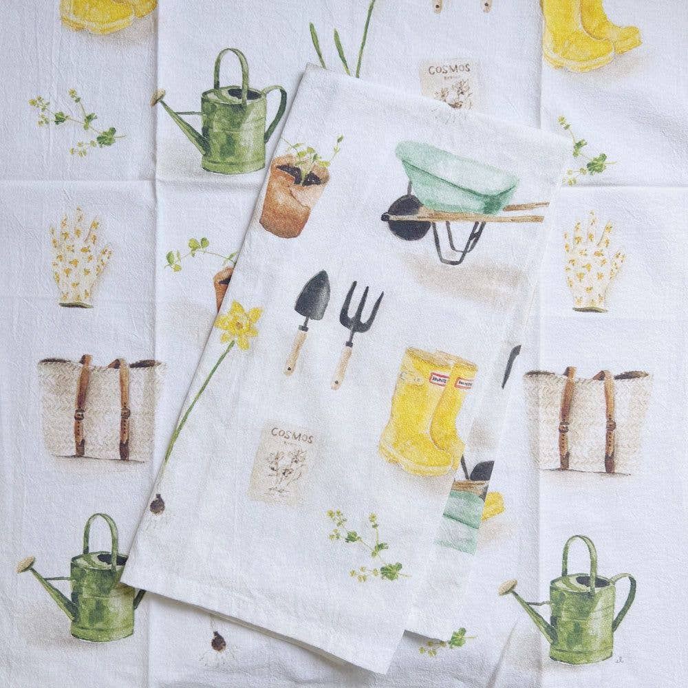 Gardening | Watercolour Print Tea Towel