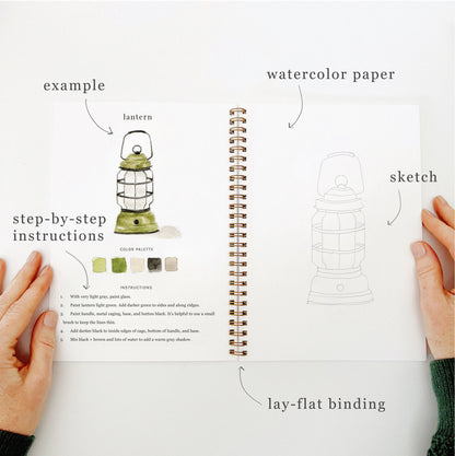 Camping Watercolour Paint Workbook by Emily Lex