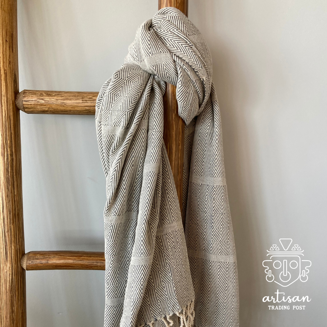 Boat Blanket | Handwoven Cotton | Stone Grey