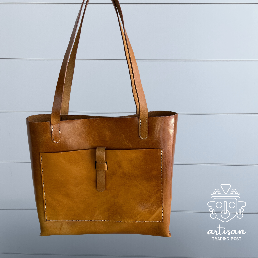 Classic Leather Tote | Honey Brown