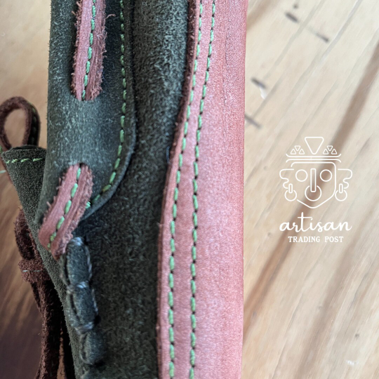 Handmade Suede & Leather Moccasin | Deep Green